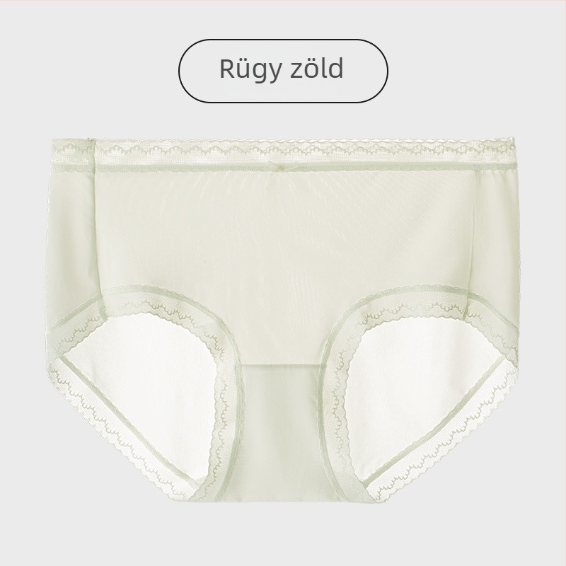 Női középmagas derekú kötött fehérnemű, 5A mulberry selyem antibakteriális bélés, egyszínű, lélegző