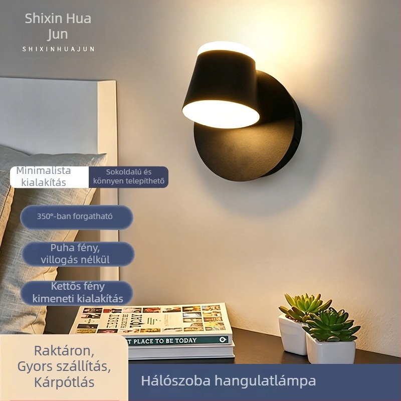 Forgó LED falikar hálószoba, dolgozószoba és lépcsőház számára – modern minimalista kialakítás