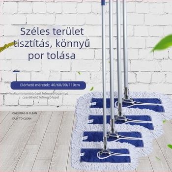 Széles, sík mop pamutszálból, alumínium nyéllel, gyár- és műhelyhasználatra