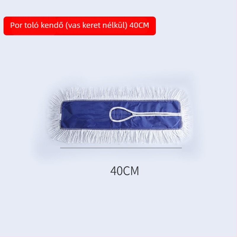 Széles, sík mop pamutszálból, alumínium nyéllel, gyár- és műhelyhasználatra