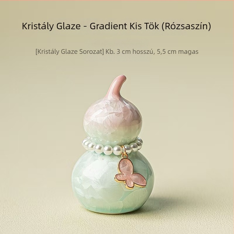 Kreatív kerámia mini tök kristályglazúrral, gradiensekben, teaceremónia fedőtartó dekoráció