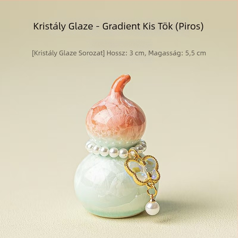 Kreatív kerámia mini tök kristályglazúrral, gradiensekben, teaceremónia fedőtartó dekoráció