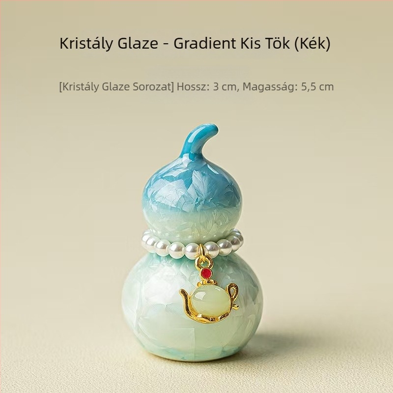 Kreatív kerámia mini tök kristályglazúrral, gradiensekben, teaceremónia fedőtartó dekoráció
