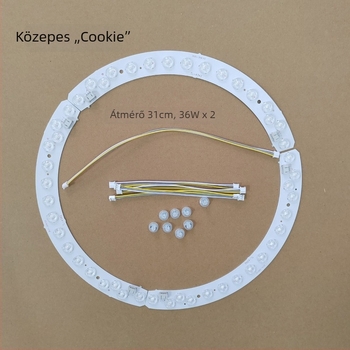 Cookie mennyezeti lámpa görbült LED-szalaggal és lencsével, háromszínű dimmelés, 31 cm és 37 cm méretben
