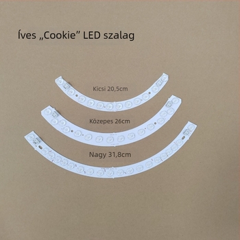 Cookie mennyezeti lámpa görbült LED-szalaggal és lencsével, háromszínű dimmelés, 31 cm és 37 cm méretben