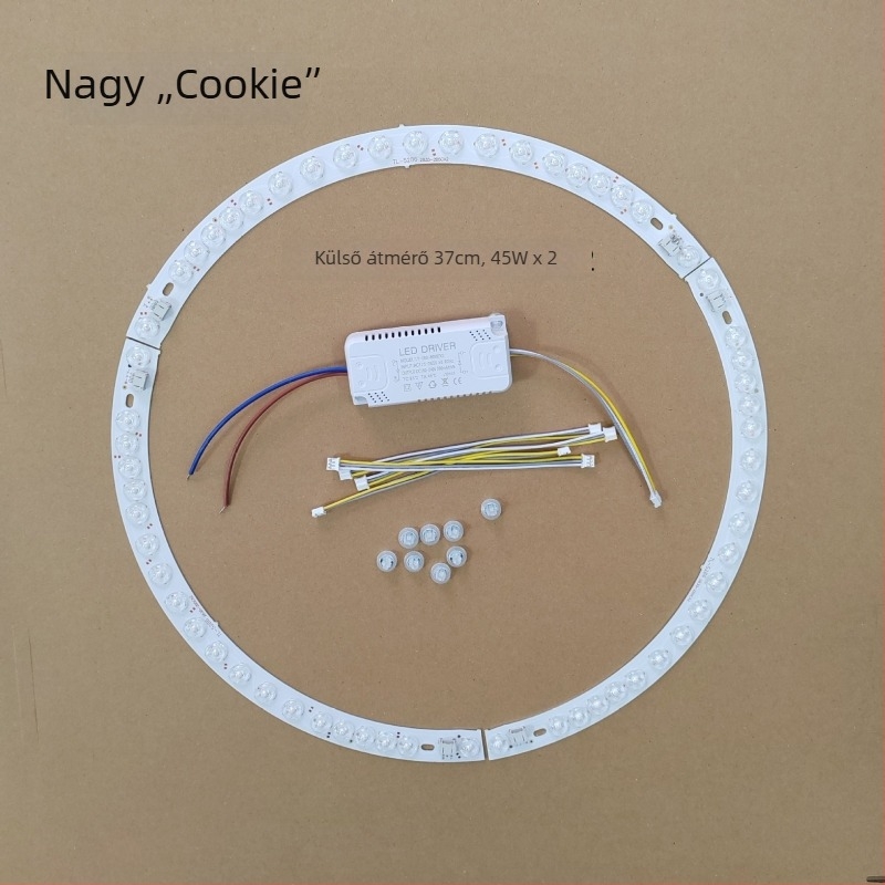 Cookie mennyezeti lámpa görbült LED-szalaggal és lencsével, háromszínű dimmelés, 31 cm és 37 cm méretben