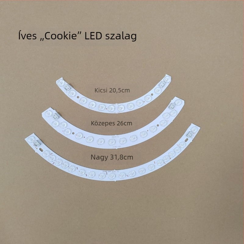 Cookie mennyezeti lámpa görbült LED-szalaggal és lencsével, háromszínű dimmelés, 31 cm és 37 cm méretben