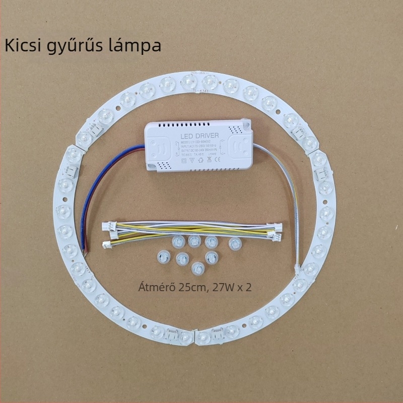 Cookie mennyezeti lámpa görbült LED-szalaggal és lencsével, háromszínű dimmelés, 31 cm és 37 cm méretben