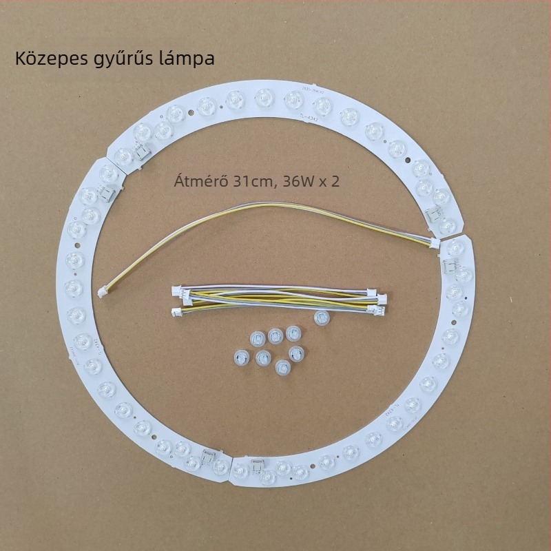 Cookie mennyezeti lámpa görbült LED-szalaggal és lencsével, háromszínű dimmelés, 31 cm és 37 cm méretben