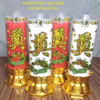 Szív alakú LED emlékgyertya, füstmentes, akkumulátoros működésű, őseink tiszteletére