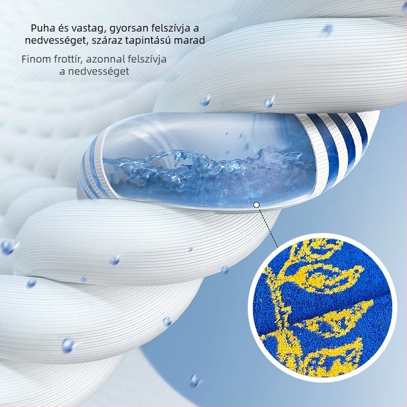 Otthoni használatra szánt vastag pamut törölköző jacquard szövésű, edzés/fitnesz törölköző logóval