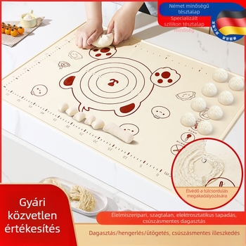 Élelmiszer-minőségű szilikon gyúrómat vastag, antibakteriális, csúszásmentes, tapadásmentes felülettel, nyújtáshoz és sütéshez otthon