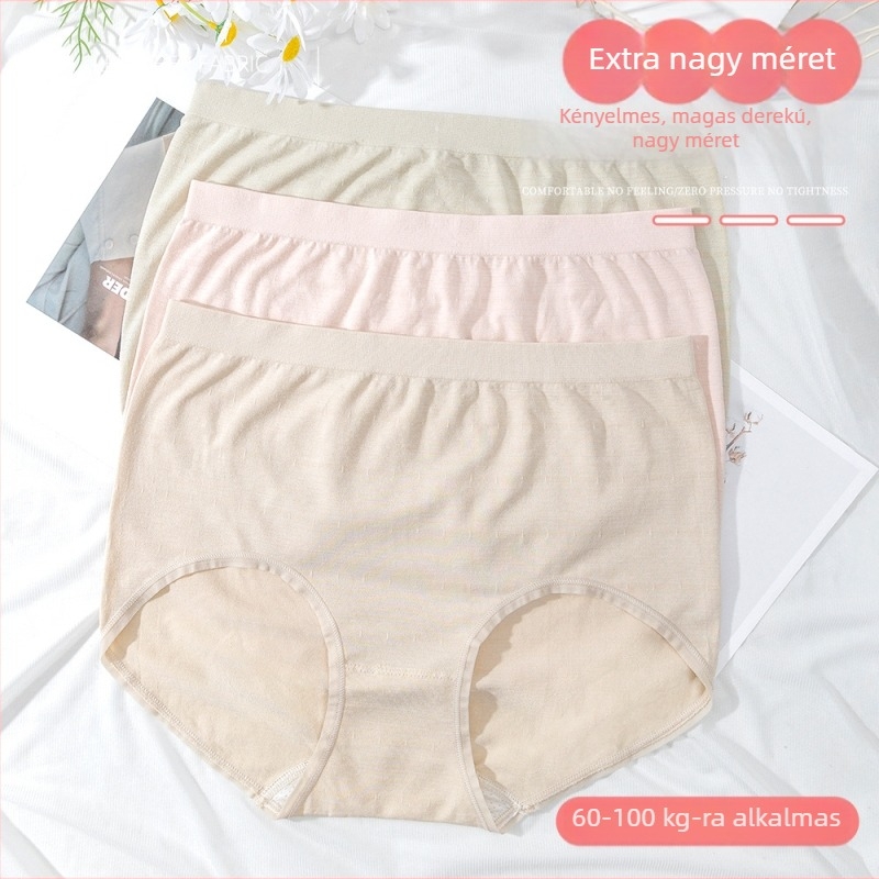 Pluszméretű női seamless alsónemű, magas derék, hasi formázás, lélegző, vékony nyári modell