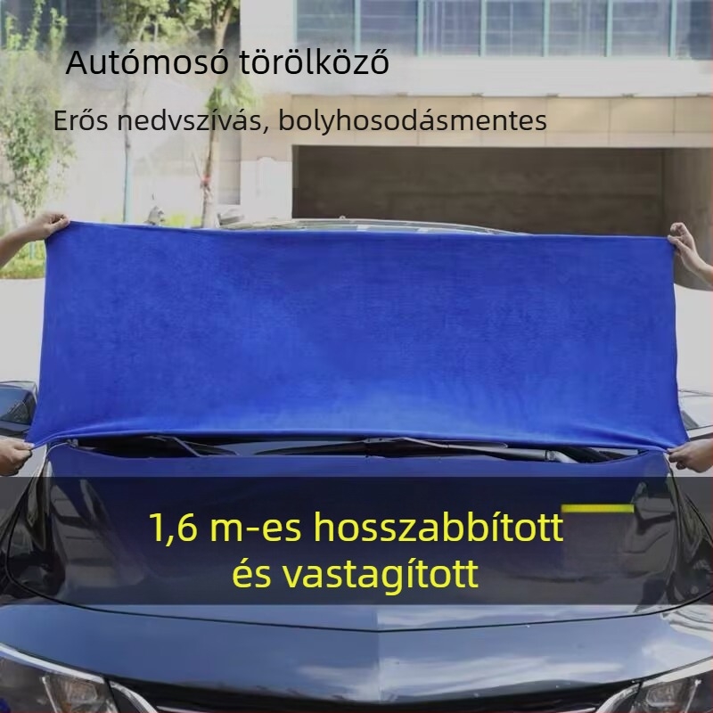 Mikroszálas autómosó kendő – nagy méretű, szöszmentes, kiváló nedvszívó, belső tisztításához, vastagított