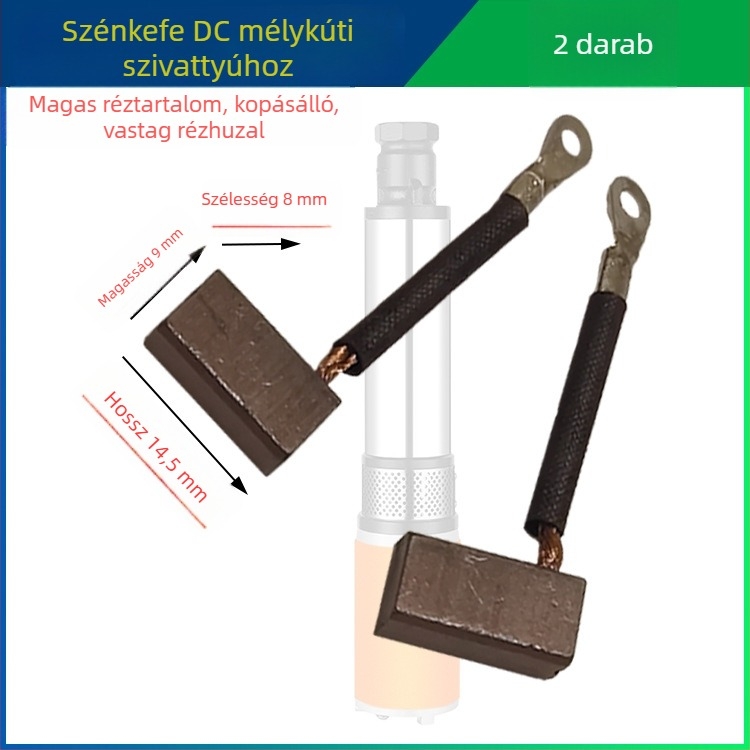 DC merülőpumpa magas szén-karbon kefetartóval, 12V–72V, teljes motorkiegészítő készlet, univerzális grafit kefék