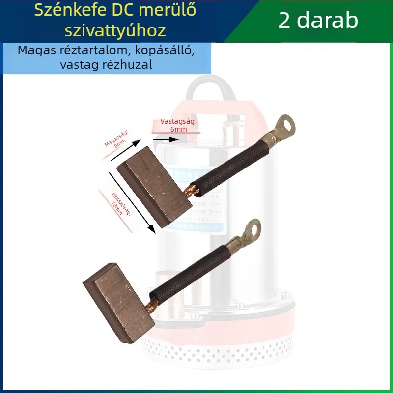 DC merülőpumpa magas szén-karbon kefetartóval, 12V–72V, teljes motorkiegészítő készlet, univerzális grafit kefék