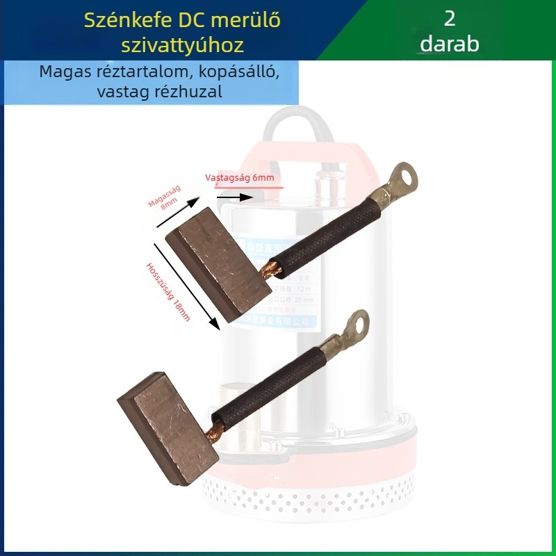 DC merülőpumpa magas szén-karbon kefetartóval, 12V–72V, teljes motorkiegészítő készlet, univerzális grafit kefék