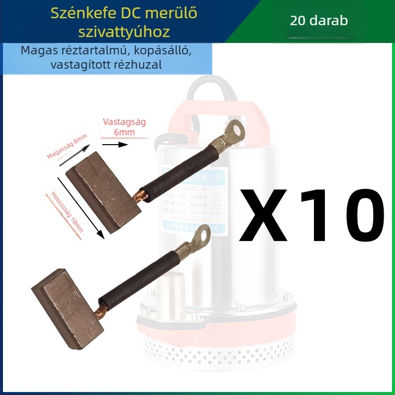 DC merülőpumpa magas szén-karbon kefetartóval, 12V–72V, teljes motorkiegészítő készlet, univerzális grafit kefék