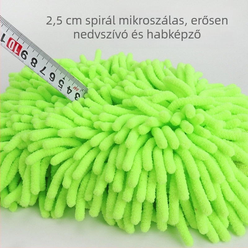 Autó tisztító kesztyű dupla oldalú chenille kendővel, festéket kímélő