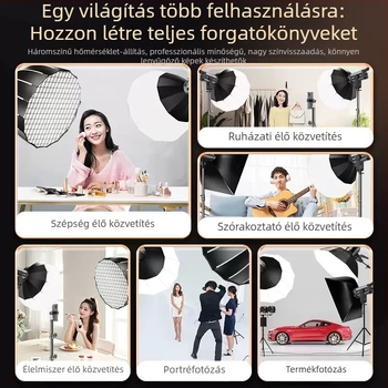 300W LED stúdió világítás készlet távirányítóval, három színhőmérséklettel élő közvetítéshez