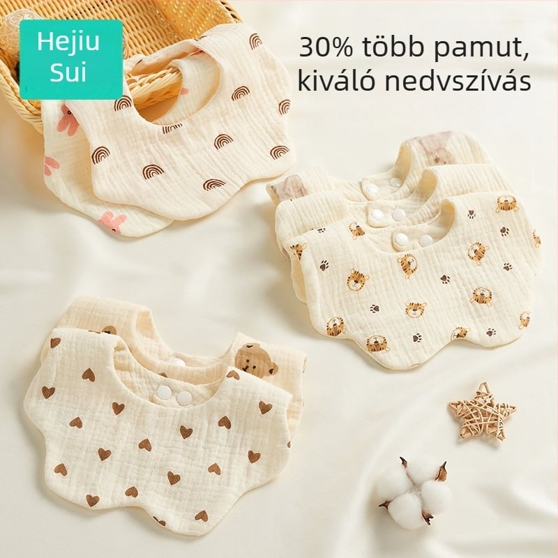 100% pamutból készült bébi nyálkendő, vízálló géz, újszülötteknek, tavasz–ősz