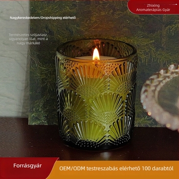 Cross-Border domborított festmény-fan alakú illatos gyertya, beltéri hálószobához, hosszú ideig tartó illat, ajándékdobozzal