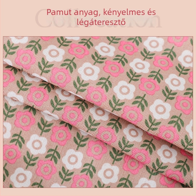 Női hosszú ujjú smock kötény, dupla zsebbel, pamut konyhai kötény