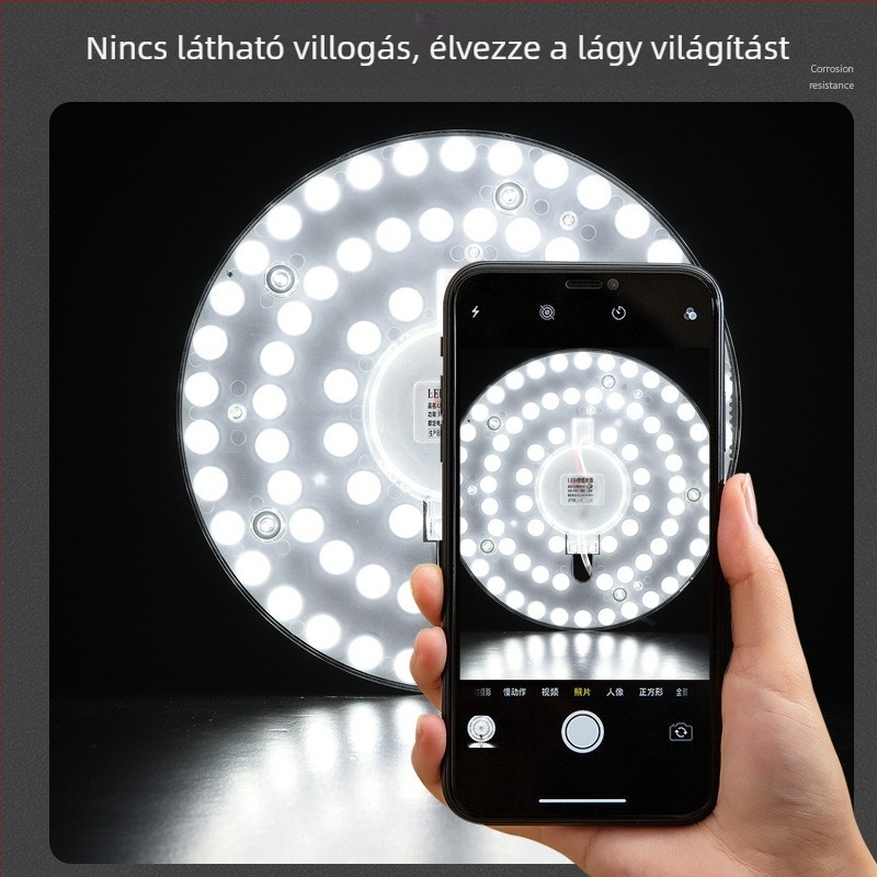 LED mennyezet világítási modul, kör alakú nappali felújításhoz, mágneses fénycsík és koronglámpa, energiatakarékos izzó