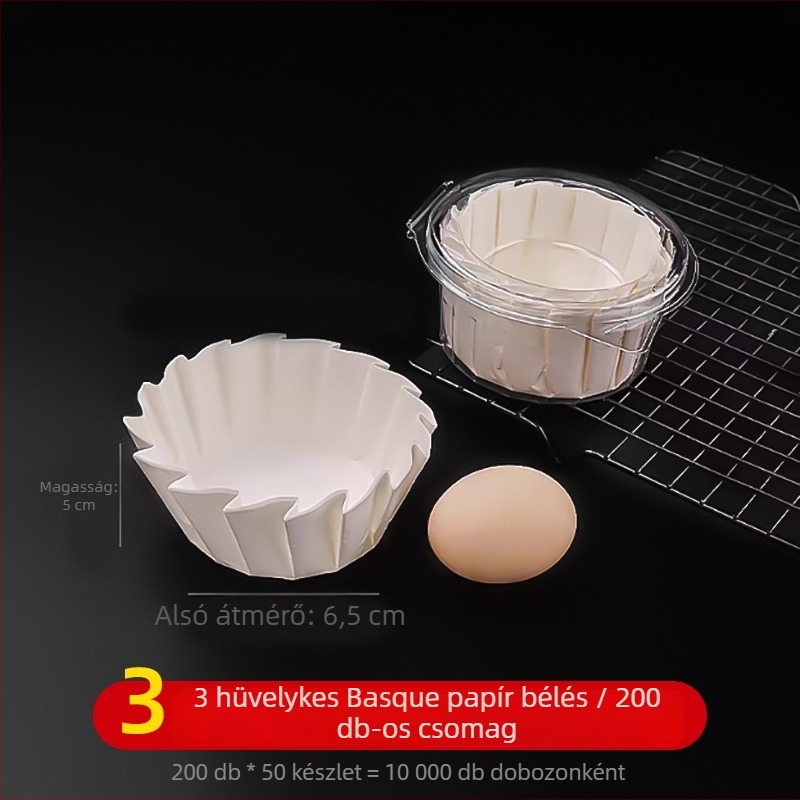 Baszk stílusú tortaformákhoz való sütőpapír, szilikon bevonattal, méretek 3/4/6/8 hüvelyk