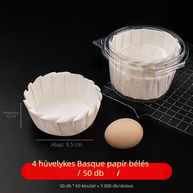 Baszk stílusú tortaformákhoz való sütőpapír, szilikon bevonattal, méretek 3/4/6/8 hüvelyk