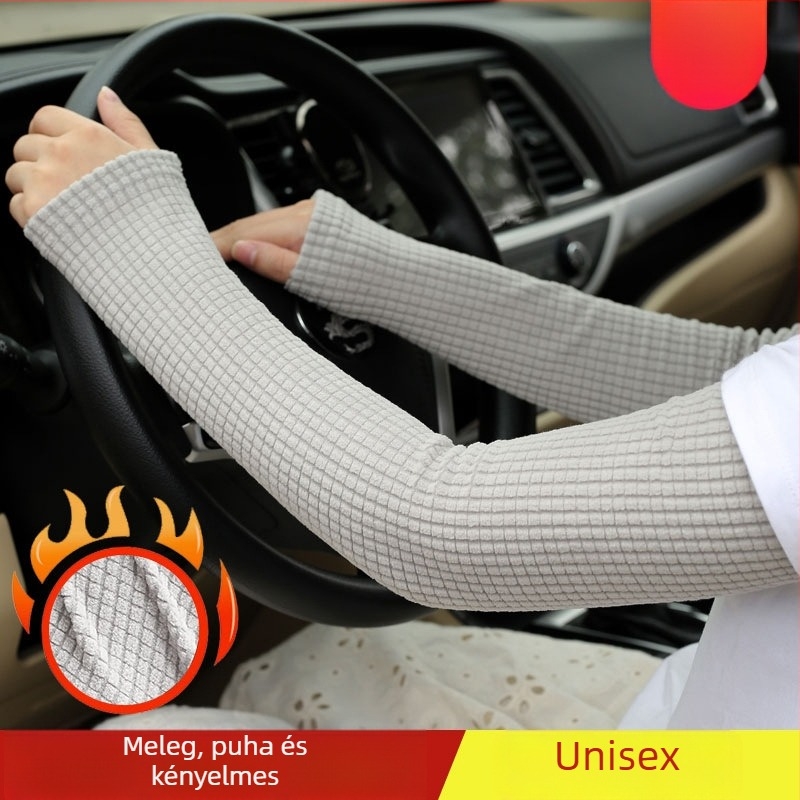 Uniszex meleg karvédő, őszi–téli időszakra, egyszínű, poliészter