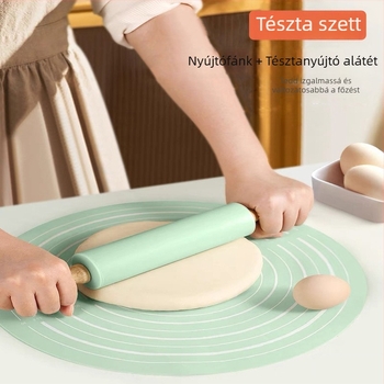 Silikonnyújtófa sütéshez készlet, közepes méret, dagasztó alátéttel