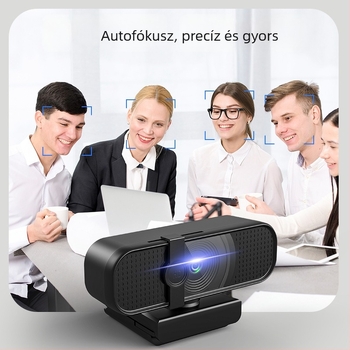 USB webkamera videókonferenciákhoz, beépített mikrofon, autofókusz, felbontás 1600x1200, 30fps