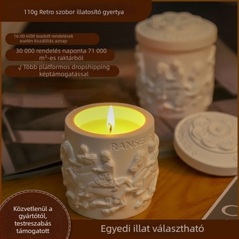 Retro 3D szobor illatgyertya hálószobára, dohánymentes, növényi viaszból készült pohár alakú diffúzor