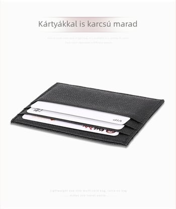 Első réteg marhabőrből készült RFID kártyatartó, uniszex, több kártyahely, valódi bőr kártyatartó hitelkártyák és bankkártyákhoz