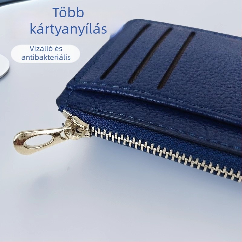 PU kártyatartó férfiak és nők számára, minimalista, kompakt és ultra vékony, több kártyarekesszel, jogosítványtartó, mini érmés pénztárca