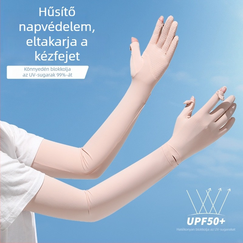 Női napvédő karvédők – vékony Ice Silk anyagú UV-védelem, ideális kültéri vezetéshez és kerékpározáshoz tavasszal és nyáron