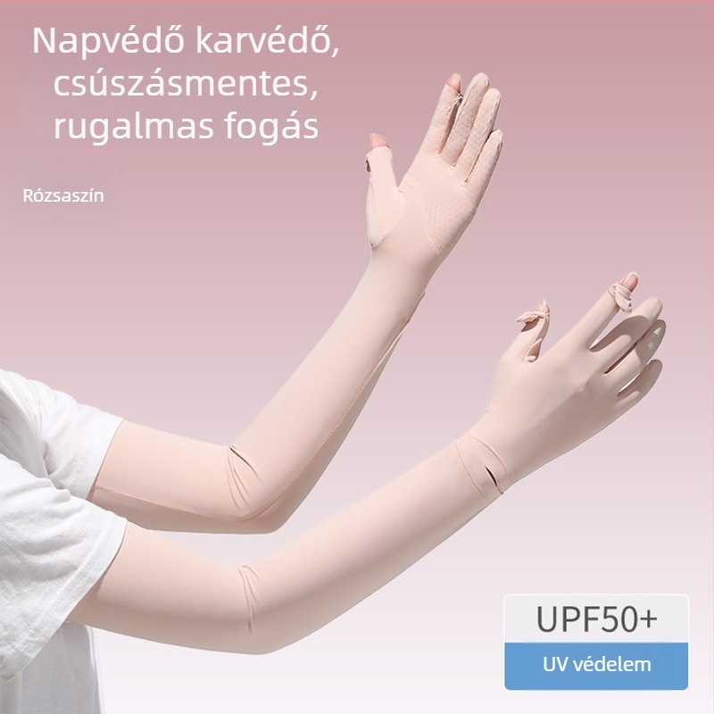 Női napvédő karvédők – vékony Ice Silk anyagú UV-védelem, ideális kültéri vezetéshez és kerékpározáshoz tavasszal és nyáron