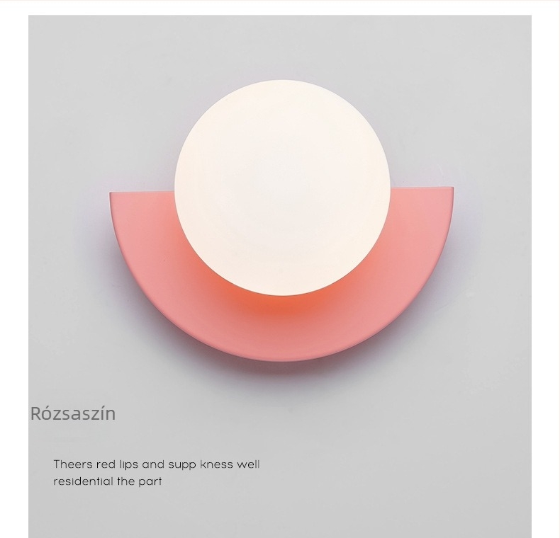 Macaron falikar színes üvegbúrával, modern minimál stílus