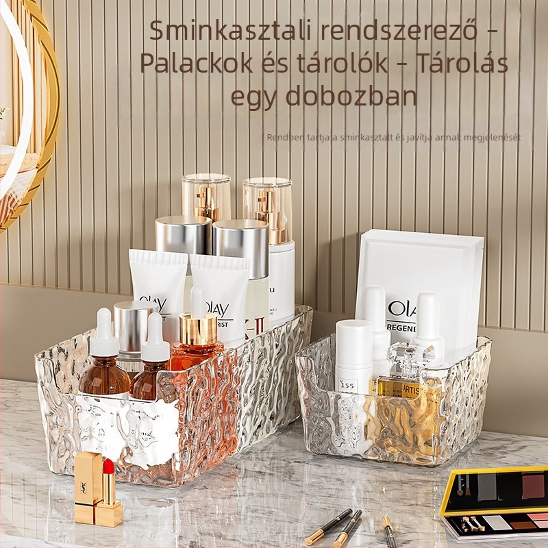 Átlátszó akril asztali tároló doboz, MUJI stílusú mini rendszerező