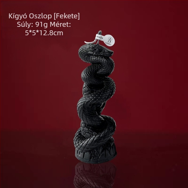 Halloween kígyó alakú illatgyertyák, otthoni retro hangulat, luxusos ünnepi ajándék, kígyó alakú oszlopgyertyák