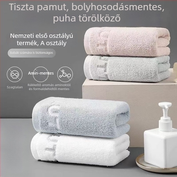 Antibakteriális 100% pamut arc törölköző, puha, kiváló nedvszívó, szöszmentes, hímzett és vastagított