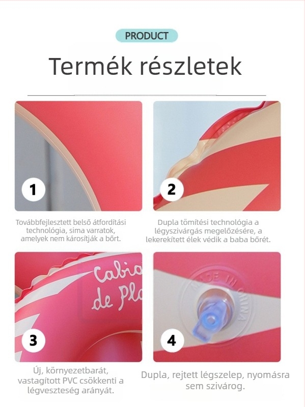 Nordic stílusú felnőtt úszógyűrű, csíkos, felfújható, vastagabb, két légkamrával