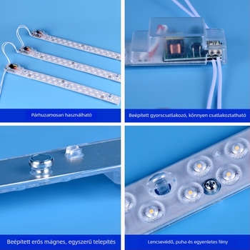 Beépített hosszú LED-sáv modul nappali mennyezetlámpához – csere LED-panel és LED-sáv