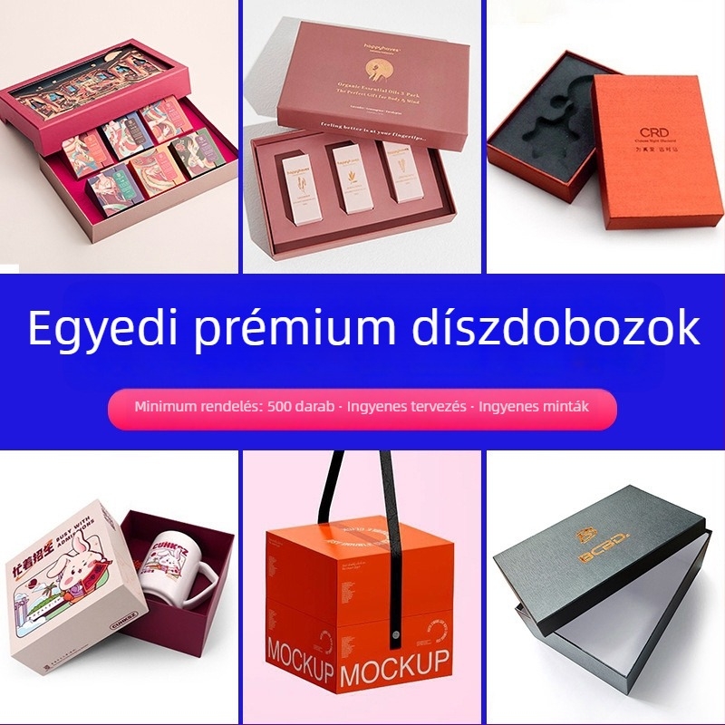 Személyre szabott színes doboz csomagolás Újévi termékekhez, hordozható fehér karton doboz törölközőkhöz és kozmetikumokhoz