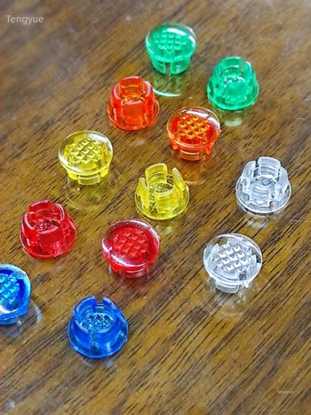 LC6-7 diodás lámpabúra fényvezető oszlop sapkával, átlátszó védőburkolat, 8 mm-es nyílás, piros, sárga, kék, zöld, narancs