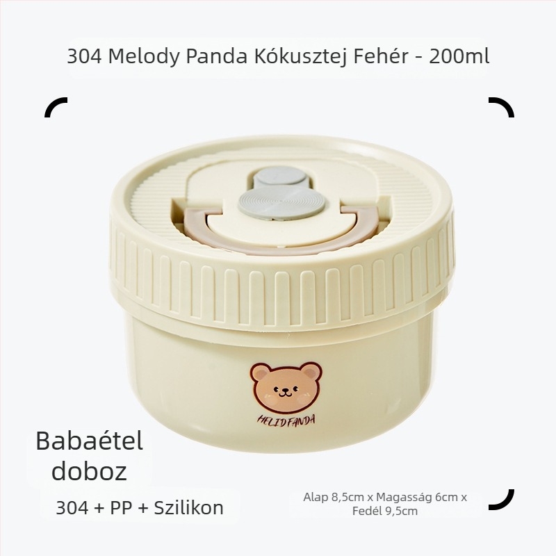 Hordozható műanyag tárolódoboz bébiételhez és nassolnivalókhoz, forgatható fedéllel, mini kompakt méretben