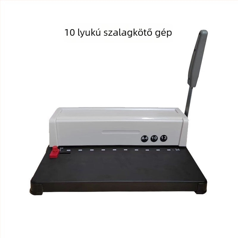 Comb típusú, 21 lyukas kézi kötészeti gép A3/A4 dokumentumokhoz, gumírozott gyűrűs klipekkel