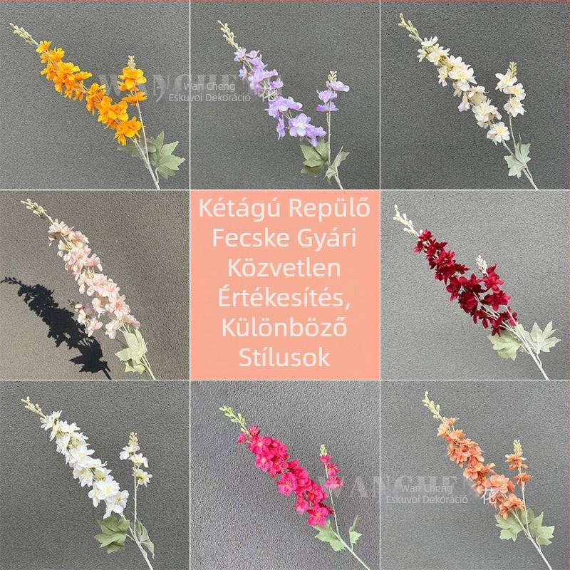 Kétfejű selyemvirág esküvői dekorációhoz, otthoni díszítéshez és színpadi dekorációhoz