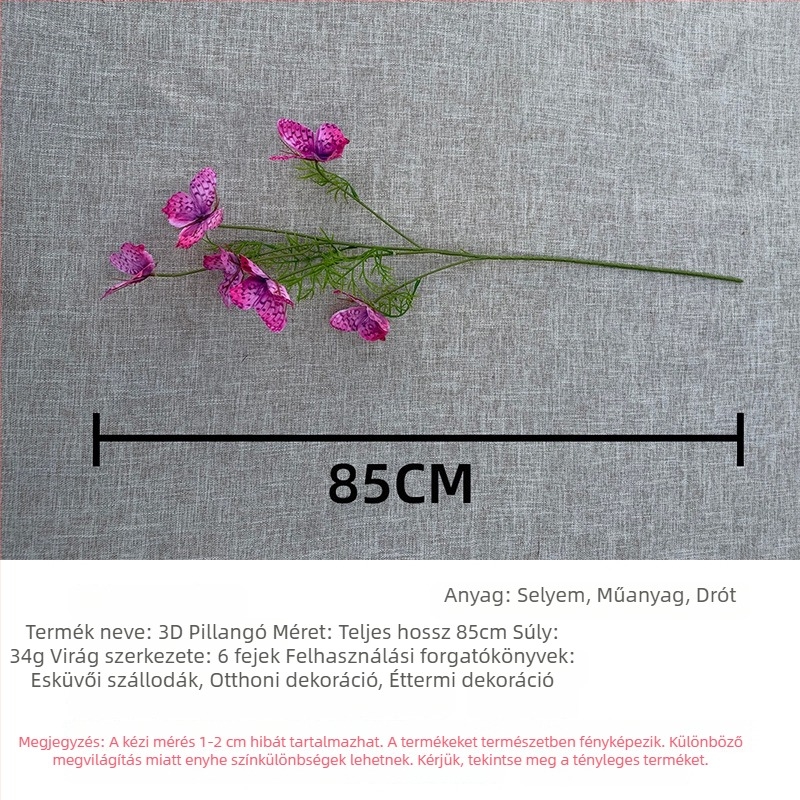3D művirágok pillangókkal kültéri kertdekorációhoz, kreatív virágkompozíció, nagykereskedelmi értékesítés